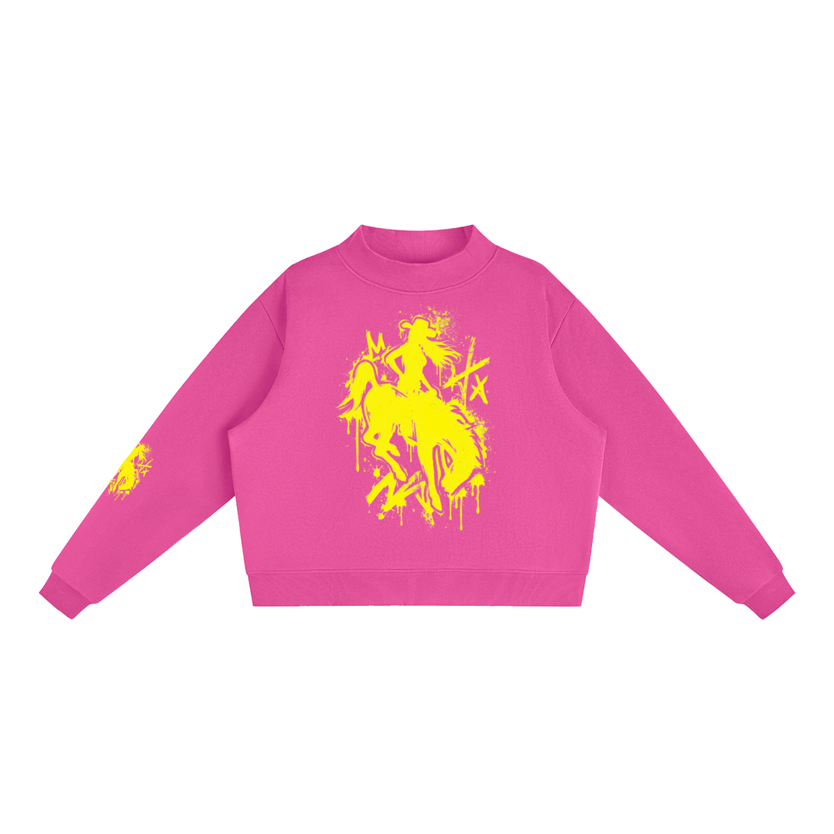 Wyo Woman Graffiti Neon Fleece Sweatshirt